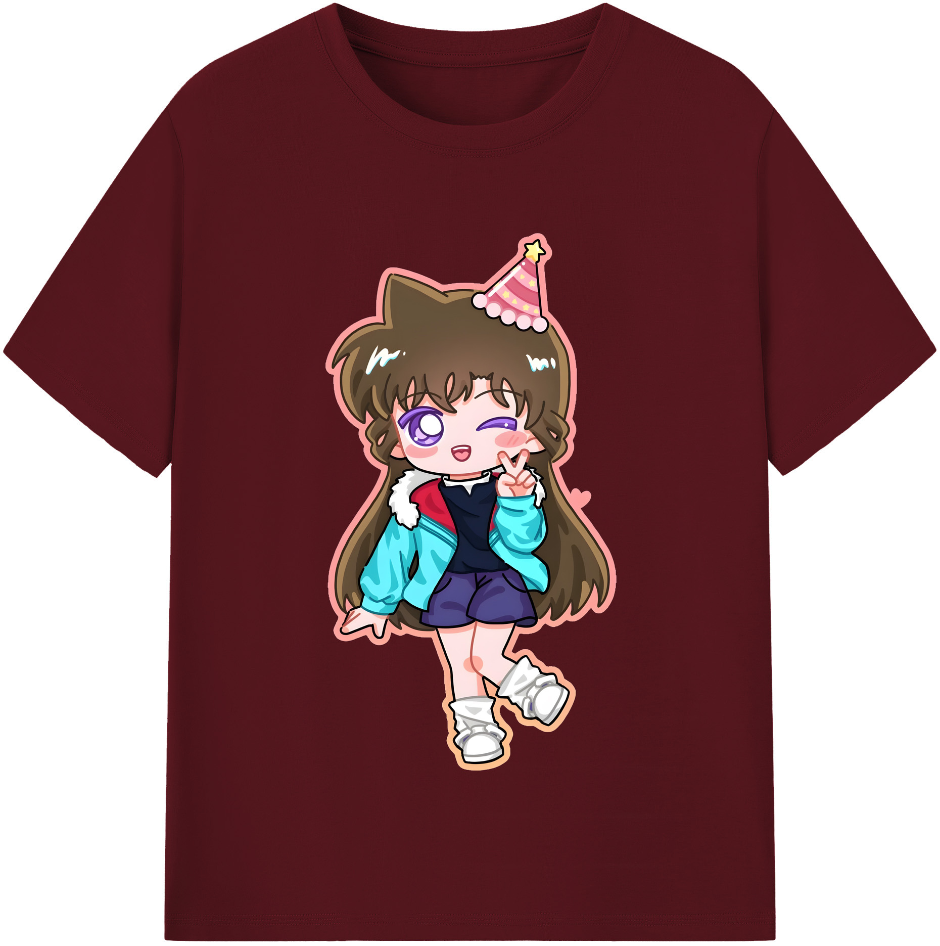 （画像用） 名探偵コナン 毛利 蘭 もうり らん、モーリ ラン Detective Conan Rachel Moore 綿100％半袖Tシャツ（フロントプリント）